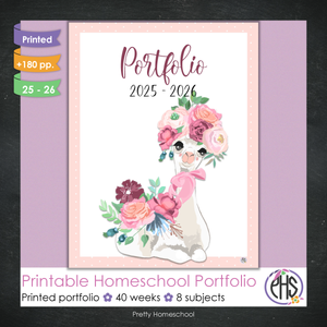 Printed Homeschool Portfolio 2025–2026 | Record Keeping & End-of-Year Binder for Homeschool Organization