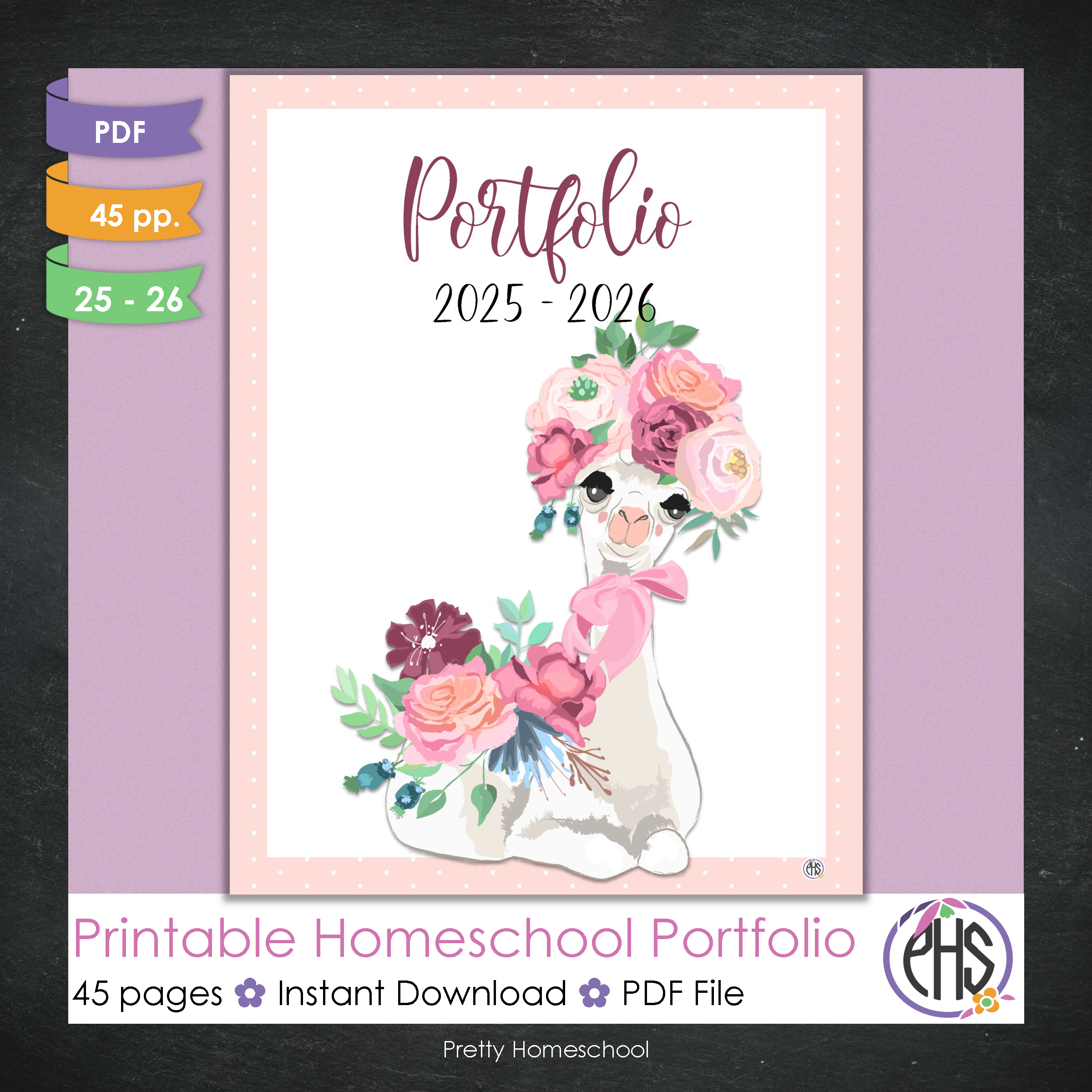 Printable Homeschool Portfolio 2025–2026 | End-of-Year Homeschool Binder | Homeschool Record Keeping
