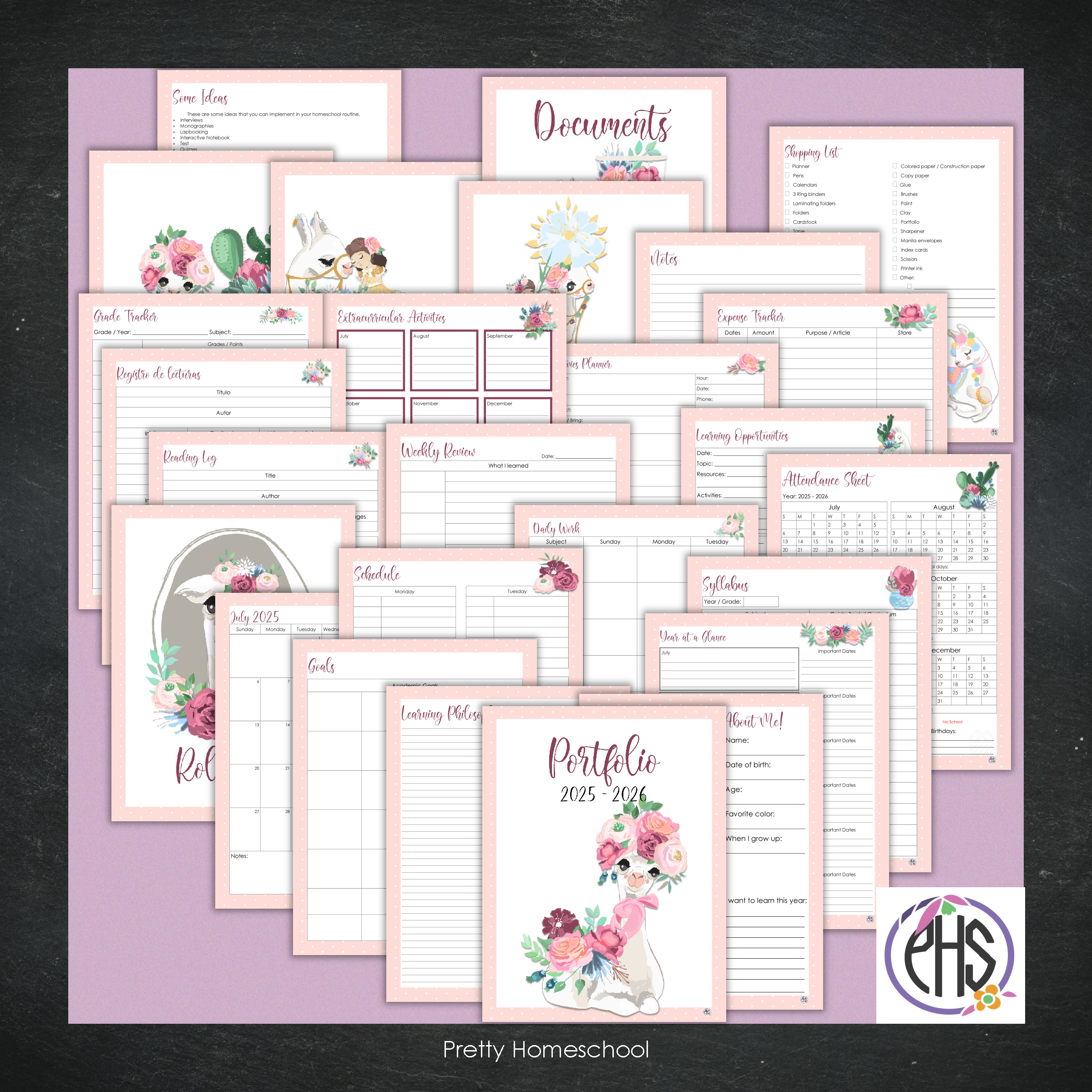 Printable Homeschool Portfolio 2025–2026 | End-of-Year Homeschool Binder | Homeschool Record Keeping