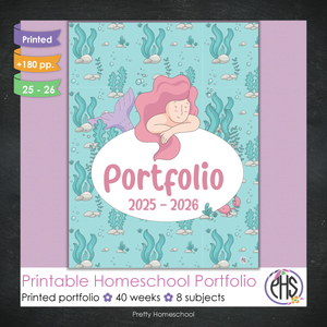 Printed Homeschool Portfolio 2025–2026 | Record Keeping & End-of-Year Binder for Homeschool Organization