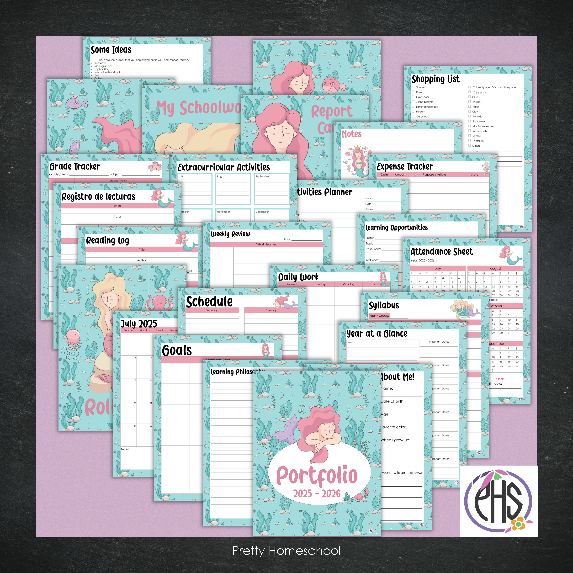 Printable Homeschool Portfolio 2025–2026 | End-of-Year Homeschool Binder | Homeschool Record Keeping