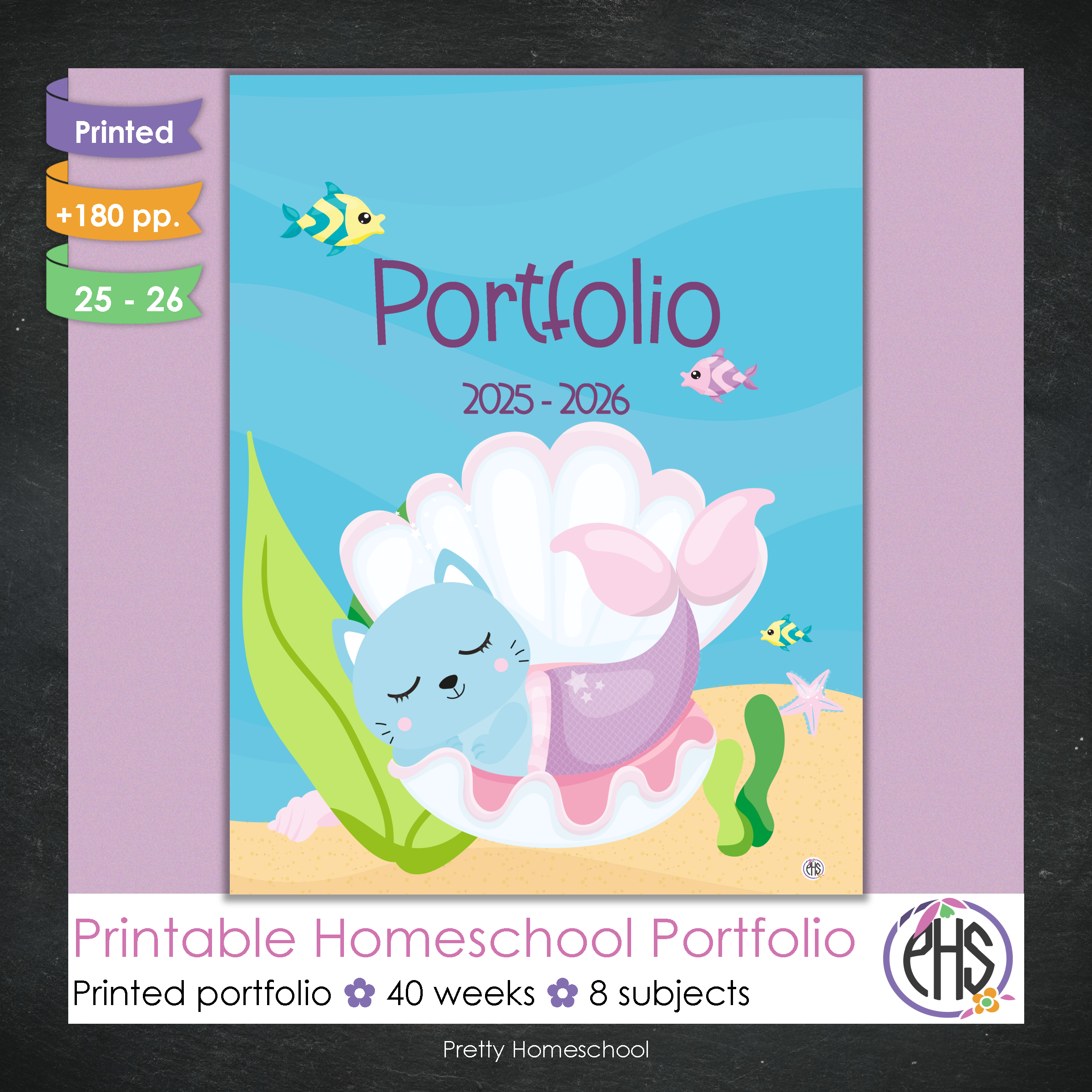 Printed Homeschool Portfolio 2025–2026 | Record Keeping & End-of-Year Binder for Homeschool Organization