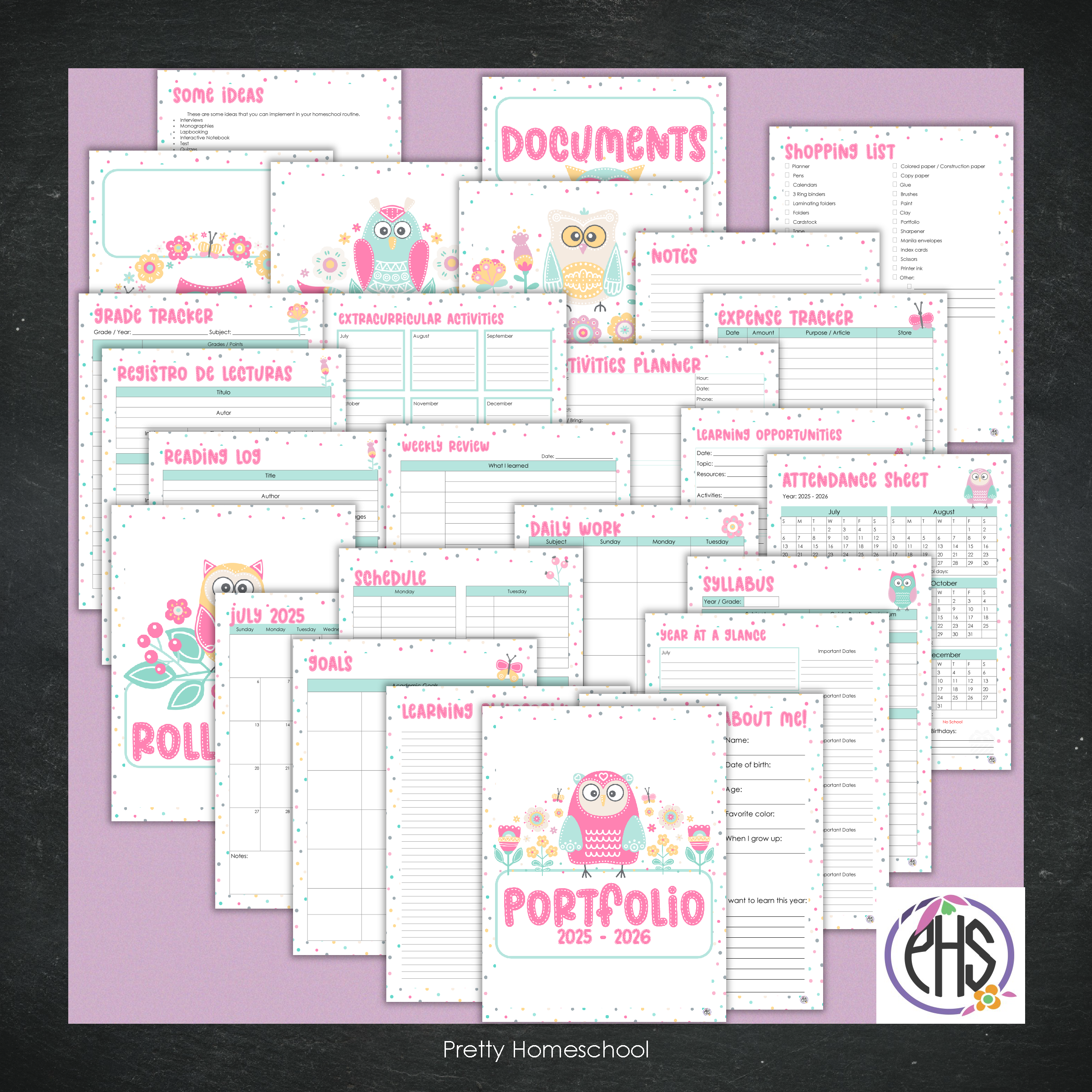 Printable Homeschool Portfolio 2025–2026 | End-of-Year Homeschool Binder | Homeschool Record Keeping