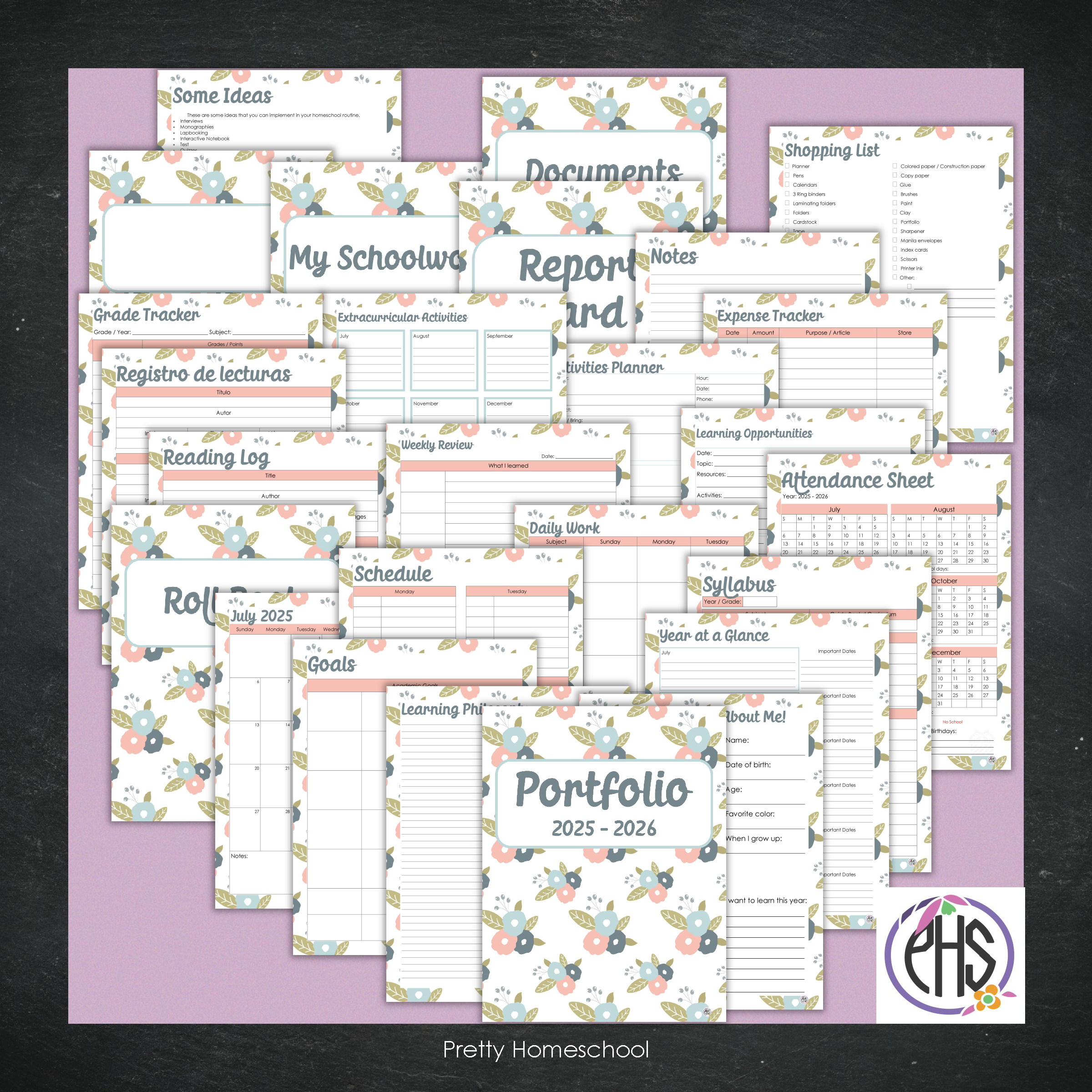 Printable Homeschool Portfolio 2025–2026 | End-of-Year Homeschool Binder | Homeschool Record Keeping
