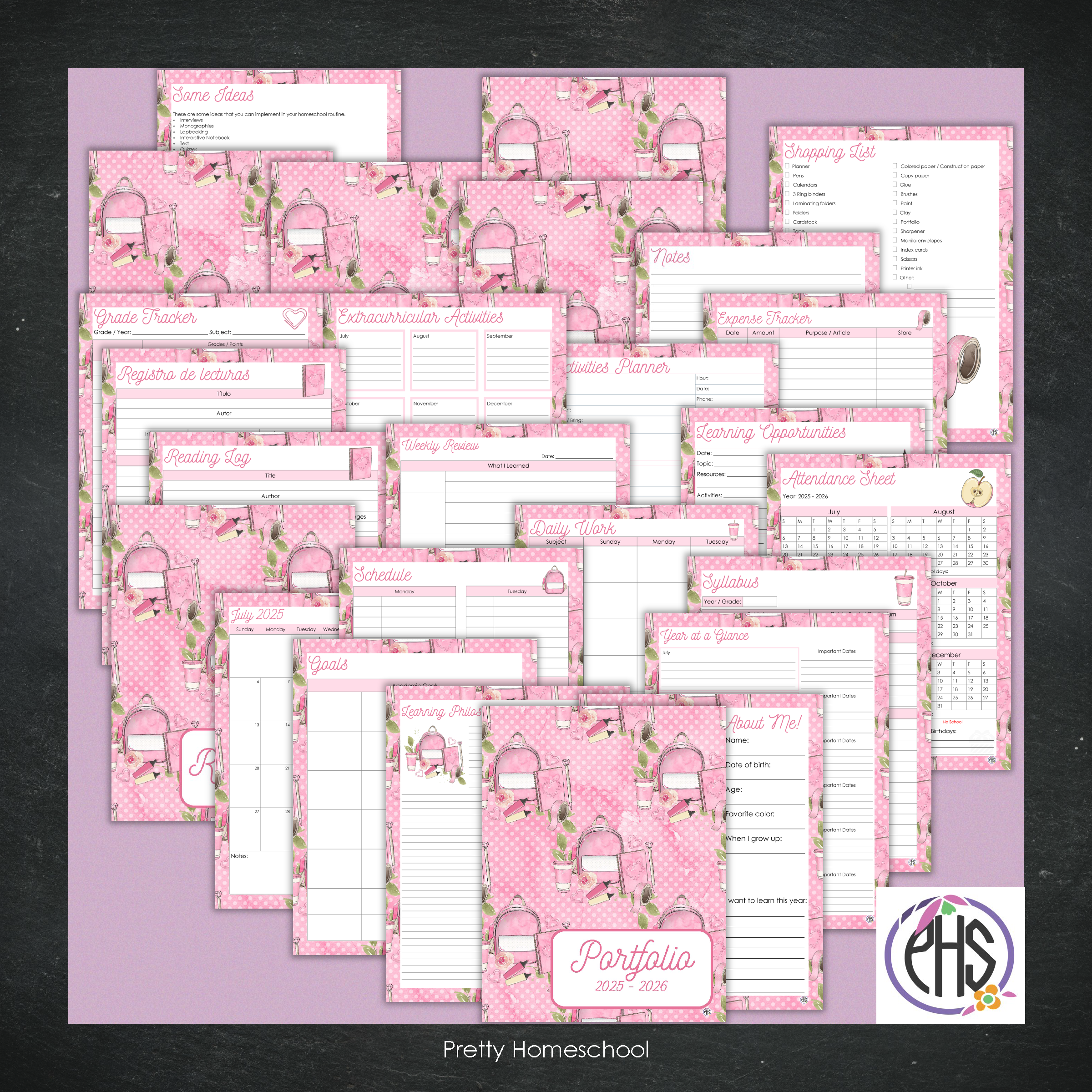 Printable Homeschool Portfolio 2025–2026 | End-of-Year Homeschool Binder | Homeschool Record Keeping