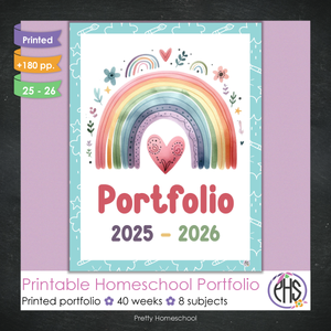Printed Homeschool Portfolio 2025–2026 | Record Keeping & End-of-Year Binder for Homeschool Organization