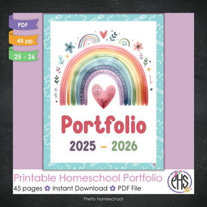 Printable Homeschool Portfolio 2025–2026 | End-of-Year Homeschool Binder | Homeschool Record Keeping