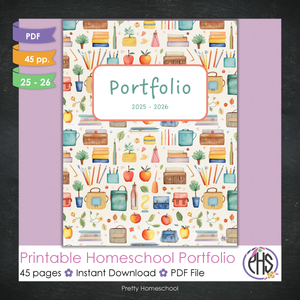 Printable Homeschool Portfolio 2025–2026 | End-of-Year Homeschool Binder | Homeschool Record Keeping