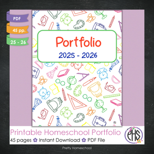 Printable Homeschool Portfolio 2025–2026 | End-of-Year Homeschool Binder | Homeschool Record Keeping