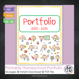 Printable Homeschool Portfolio 2025–2026 | End-of-Year Homeschool Binder | Homeschool Record Keeping