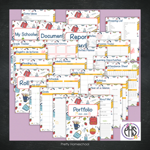 Printed Homeschool Portfolio 2025–2026 | Record Keeping & End-of-Year Binder for Homeschool Organization