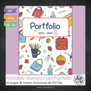 Printable Homeschool Portfolio 2025–2026 | End-of-Year Homeschool Binder | Homeschool Record Keeping