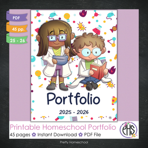Printable Homeschool Portfolio 2025–2026 | End-of-Year Homeschool Binder | Homeschool Record Keeping