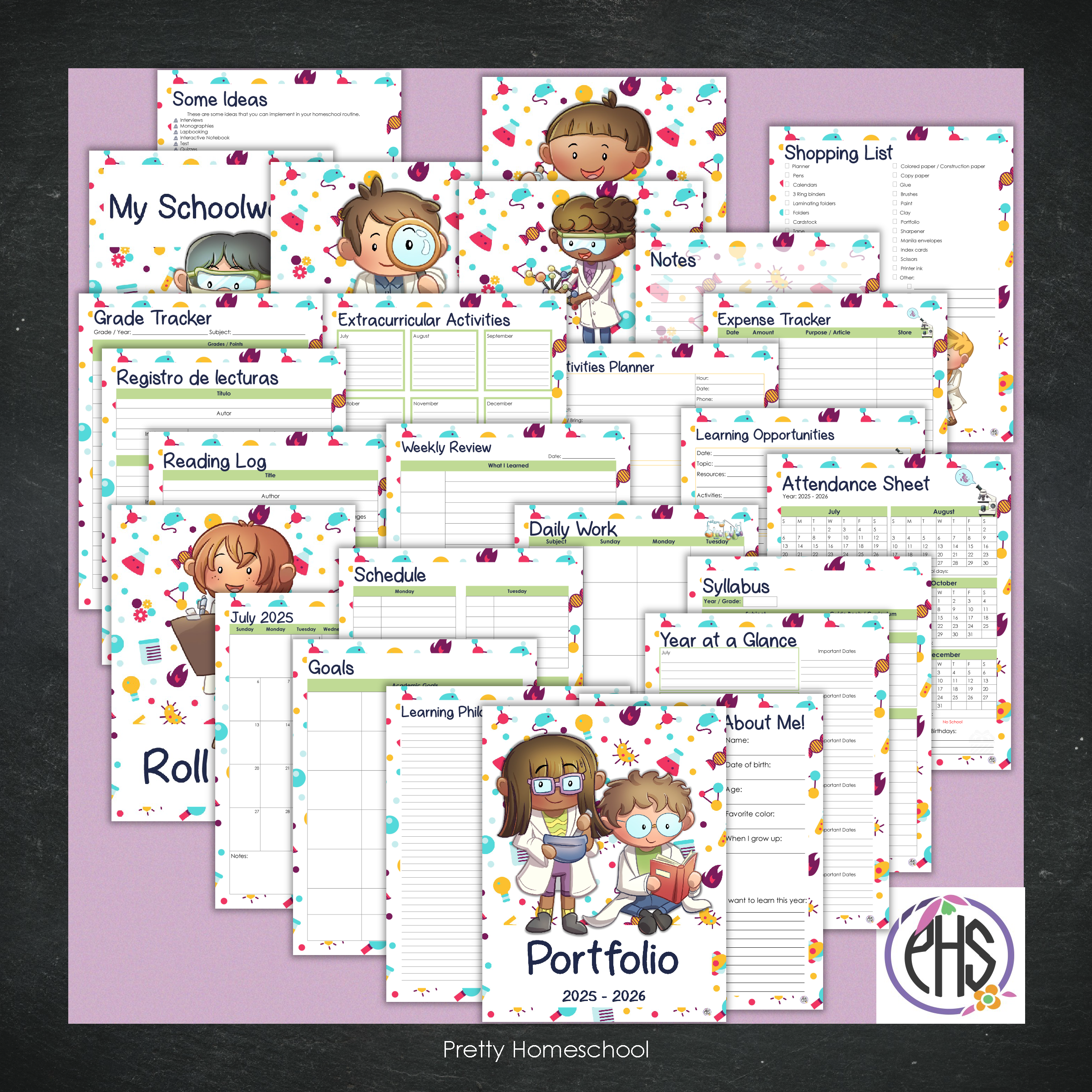 Printable Homeschool Portfolio 2025–2026 | End-of-Year Homeschool Binder | Homeschool Record Keeping