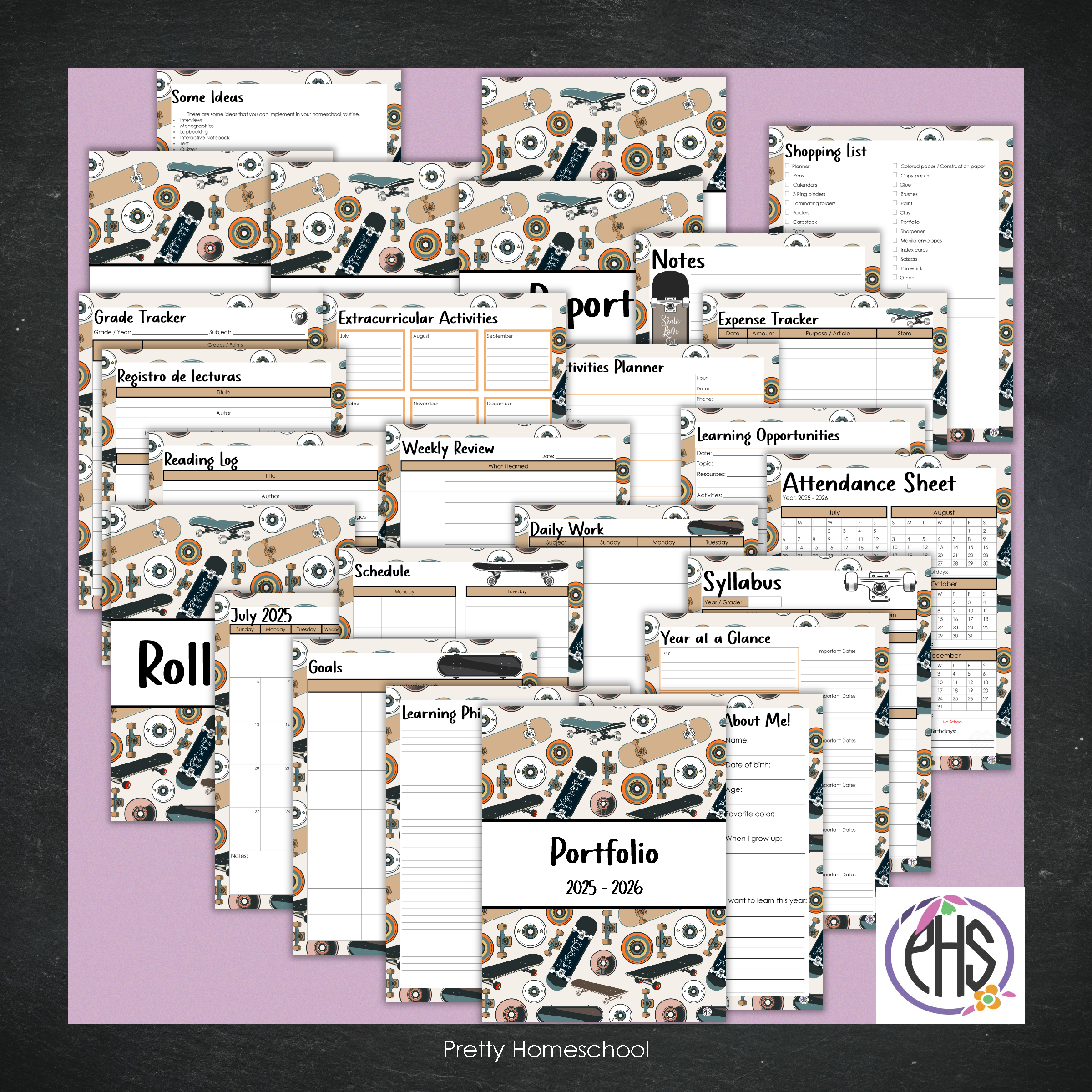 Printable Homeschool Portfolio 2025–2026 | End-of-Year Homeschool Binder | Homeschool Record Keeping