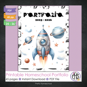 Printable Homeschool Portfolio 2025–2026 | End-of-Year Homeschool Binder | Homeschool Record Keeping