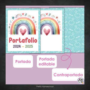 Portadas y espinas para carpetas: Portafolio Arcoiris