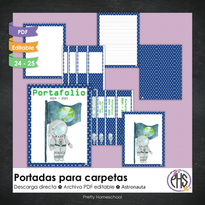 Portadas y espinas para carpetas: Portafolio Astronauta