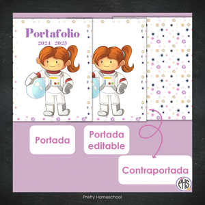 Portadas y espinas para carpetas: Portafolio Astronauta Girl