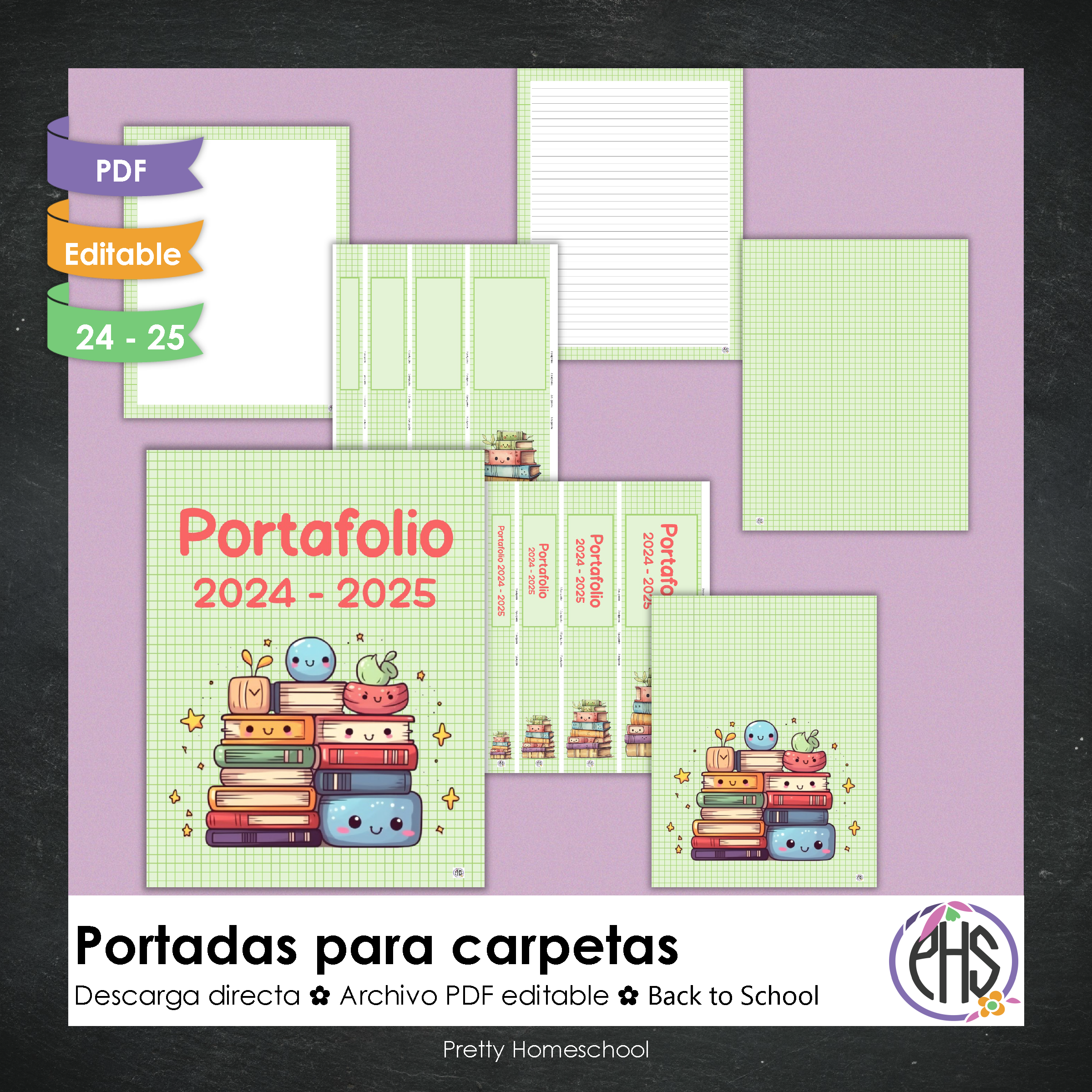 Portadas y espinas para carpetas: Portafolio Back to School