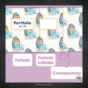 Portadas y espinas para carpetas: Portafolio Blue School