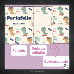 Portadas y espinas para carpetas: Portafolio Dinosaurios 2