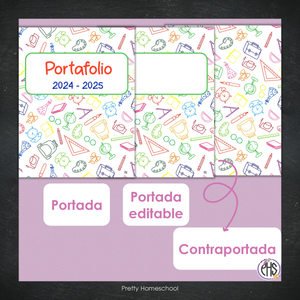 Portadas y espinas para carpetas: Portafolio Escuelita