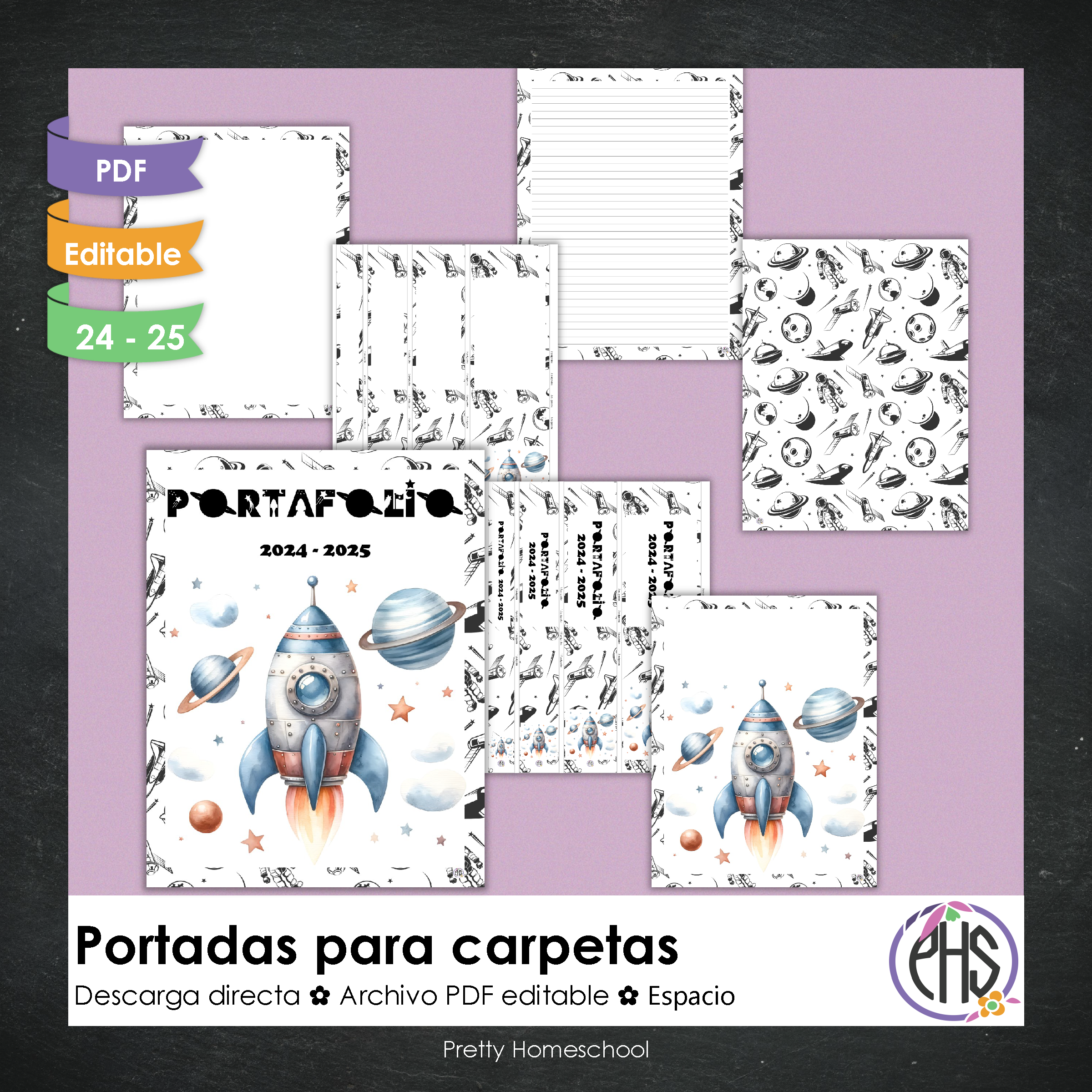 Portadas y espinas para carpetas: Portafolio Espacio