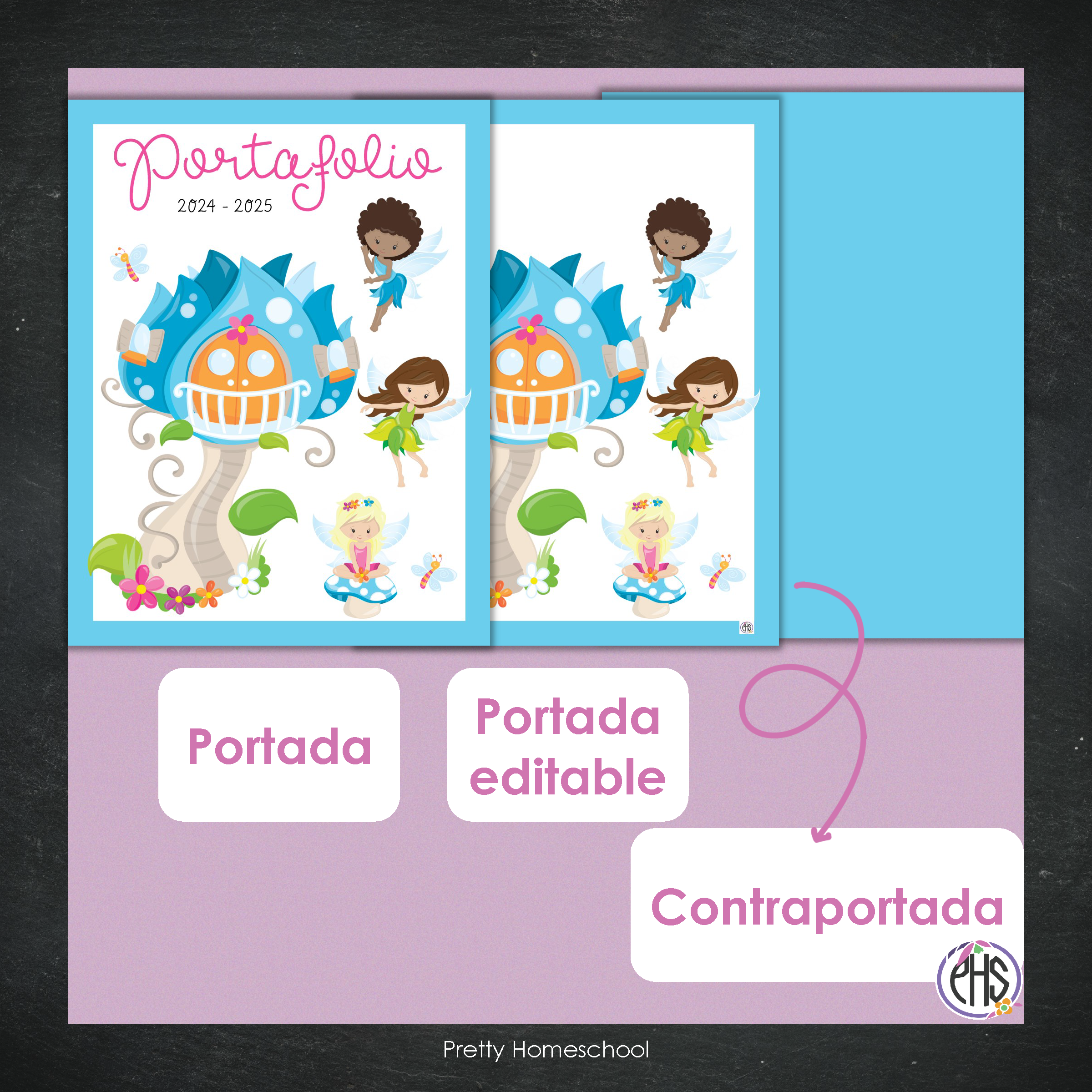 Portadas y espinas para carpetas: Portafolio Fairies