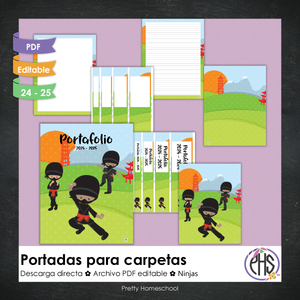 Portadas y espinas para carpetas: Portafolio Ninjas