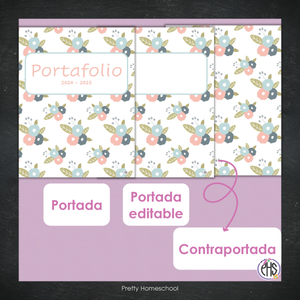 Portadas y espinas para carpetas: Portafolio Pastel