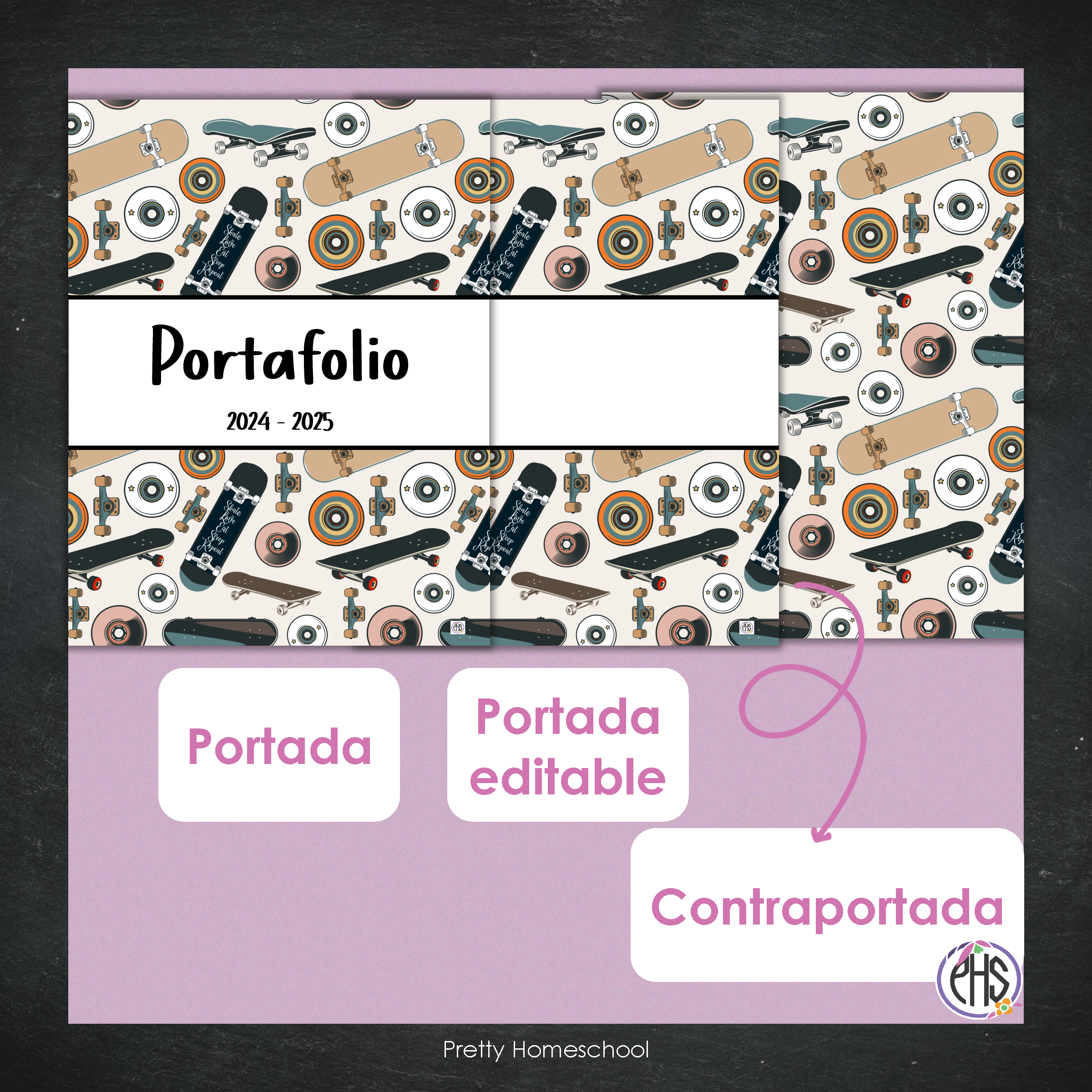 Portadas y espinas para carpetas: Portafolio Patinetas