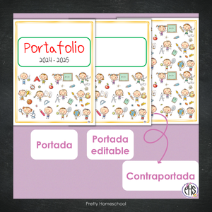 Portadas y espinas para carpetas: Portafolio Peques