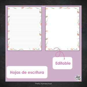 Portadas y espinas para carpetas: Portafolio Pink Flowers