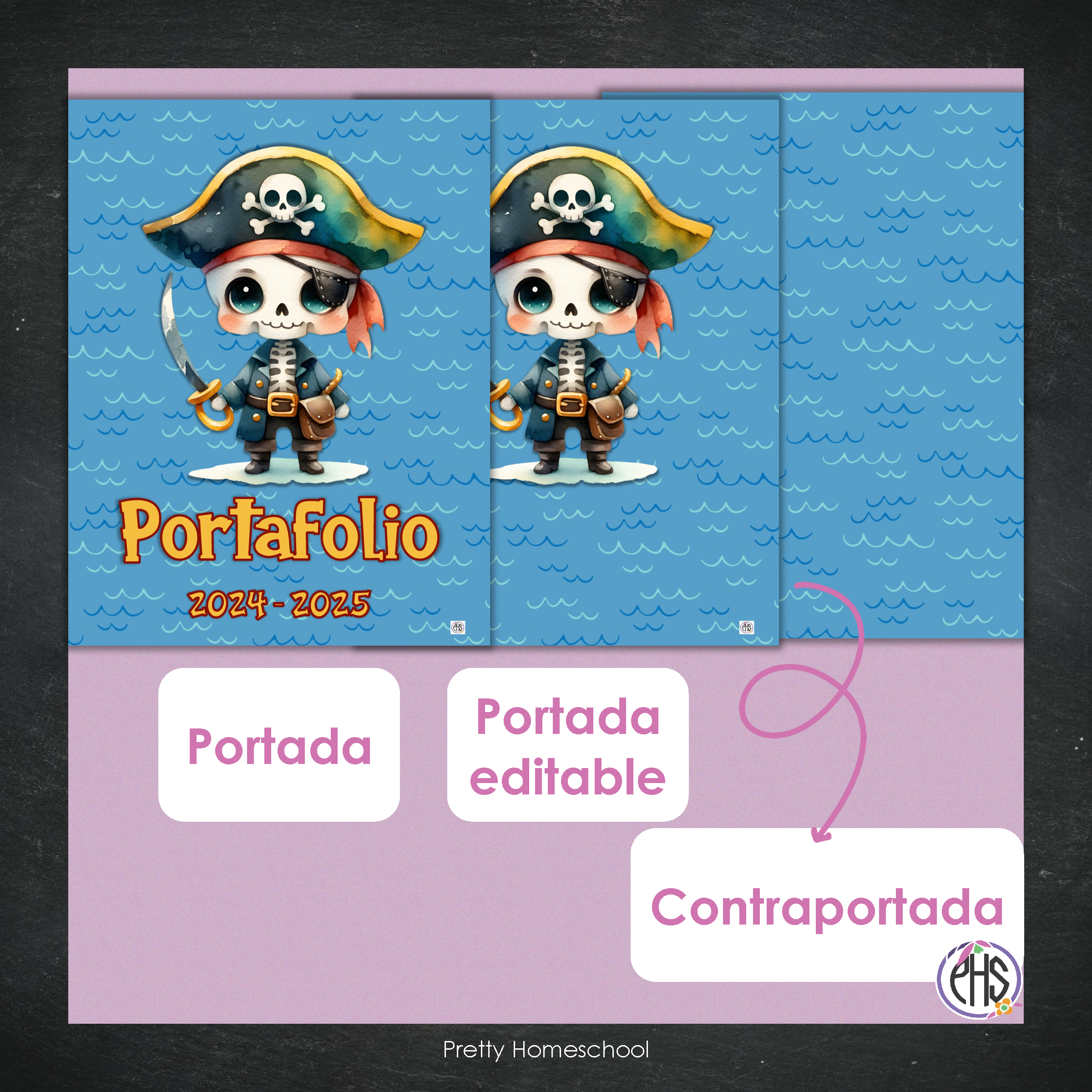 Portadas y espinas para carpetas: Portafolio Piratas