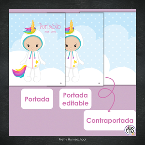 Portadas y espinas para carpetas: Portafolio Quiero ser unicornio