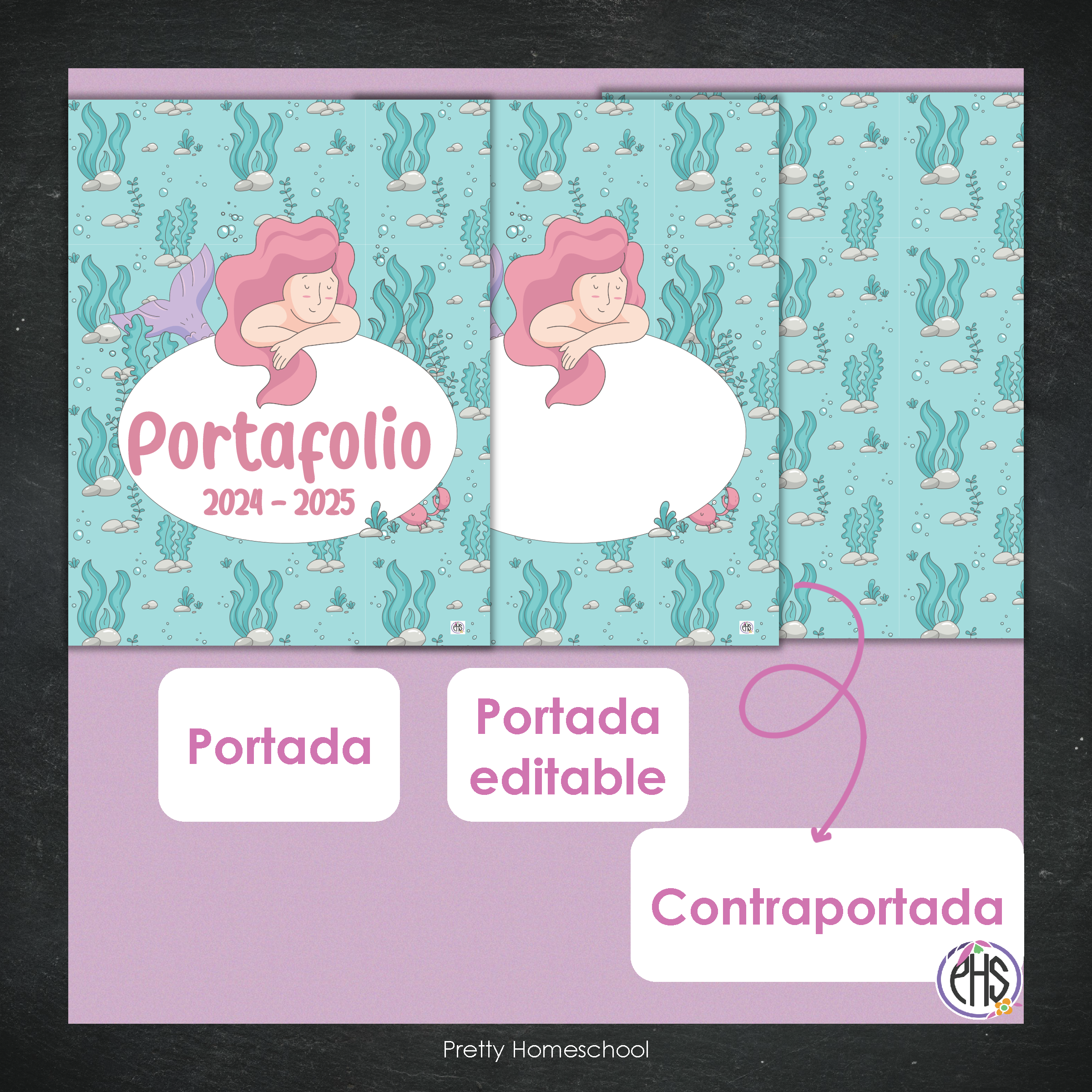 Portadas y espinas para carpetas: Portafolio Sirenas