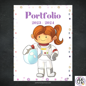 Homeschool Portfolio Astronaut Girl 2023 - 2024