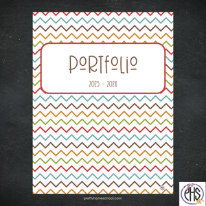 Homeschool Portfolio Autum Chevron 2023 - 2024