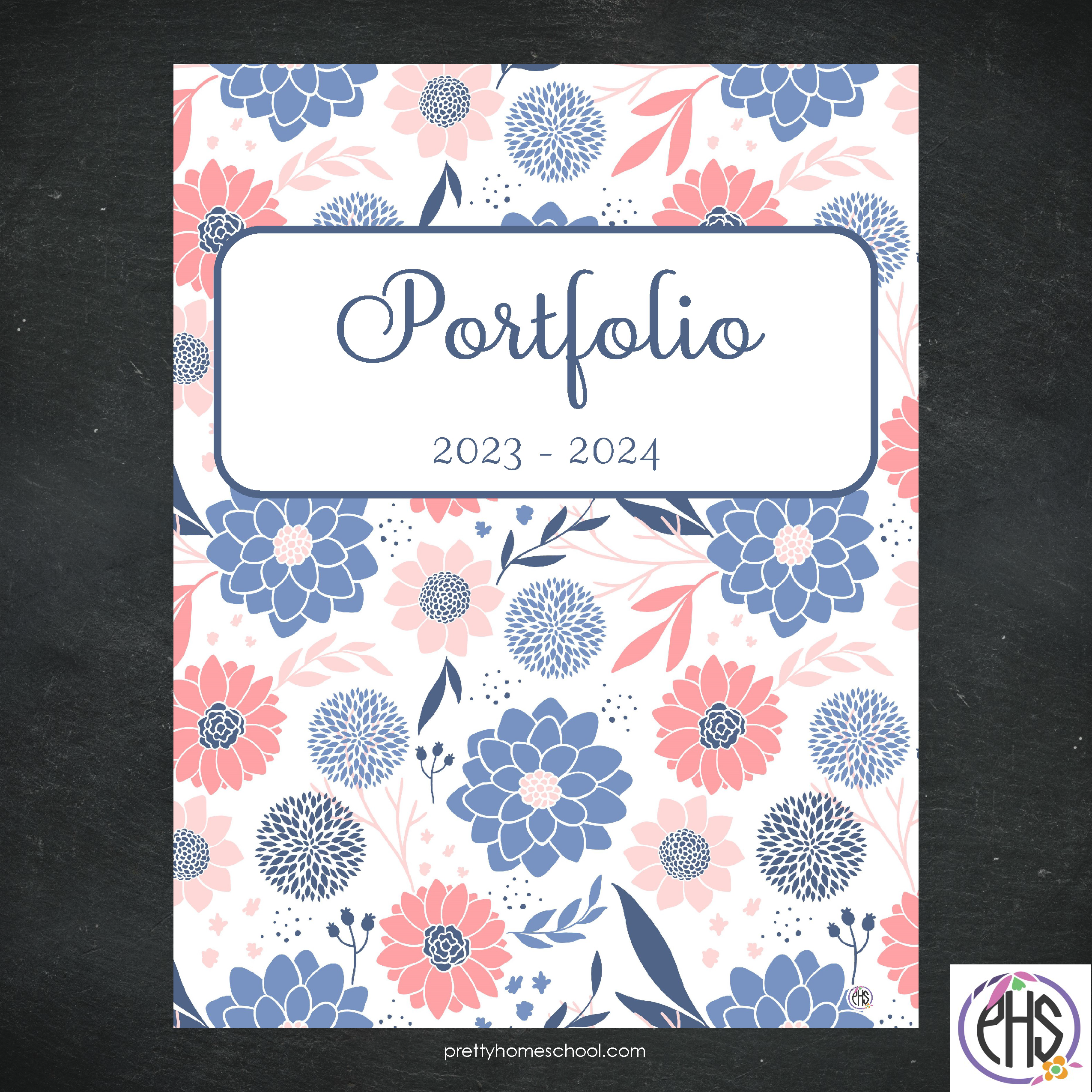 Homeschool Portfolio Blue Flowers 2023 - 2024