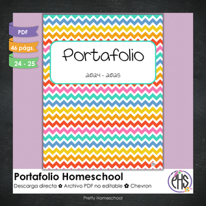 Portafolio homeschooler 2024 - 2025  Bright Chevron  - DIGITAL SOLAMENTE