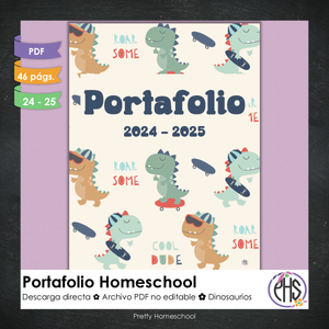 Portafolio homeschooler 2024 - 2025  Dinosaurios 2  - DIGITAL SOLAMENTE