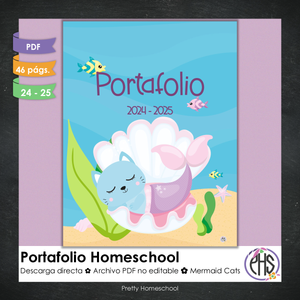 Portafolio homeschooler 2024 - 2025 Mermaid Cats - DIGITAL SOLAMENTE