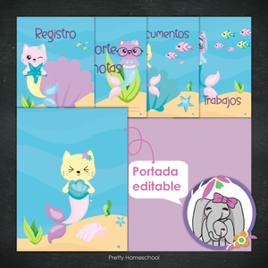 Portafolio homeschooler 2024 - 2025 Mermaid Cats - DIGITAL SOLAMENTE