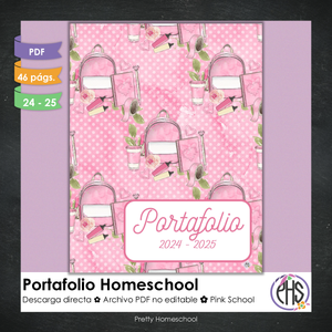 Portafolio homeschooler 2024 - 2025 Pink School - DIGITAL SOLAMENTE