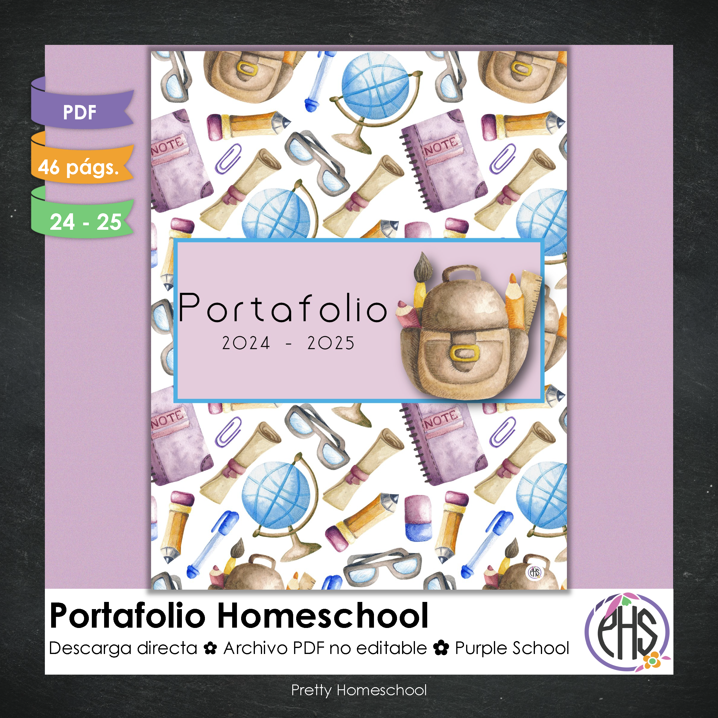 Portafolio homeschooler 2024 - 2025 Purple School - DIGITAL SOLAMENTE