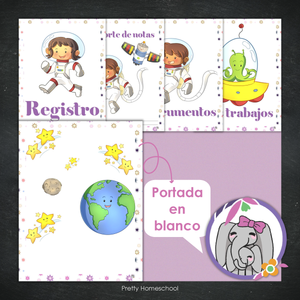 Portafolio homeschooler 2024 - 2025 Astronauta Girl * Impreso / Impreso + Digital *