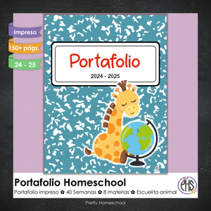 Portafolio homeschooler 2024 - 2025 Escuelita animal * Impreso / Impreso + Digital *