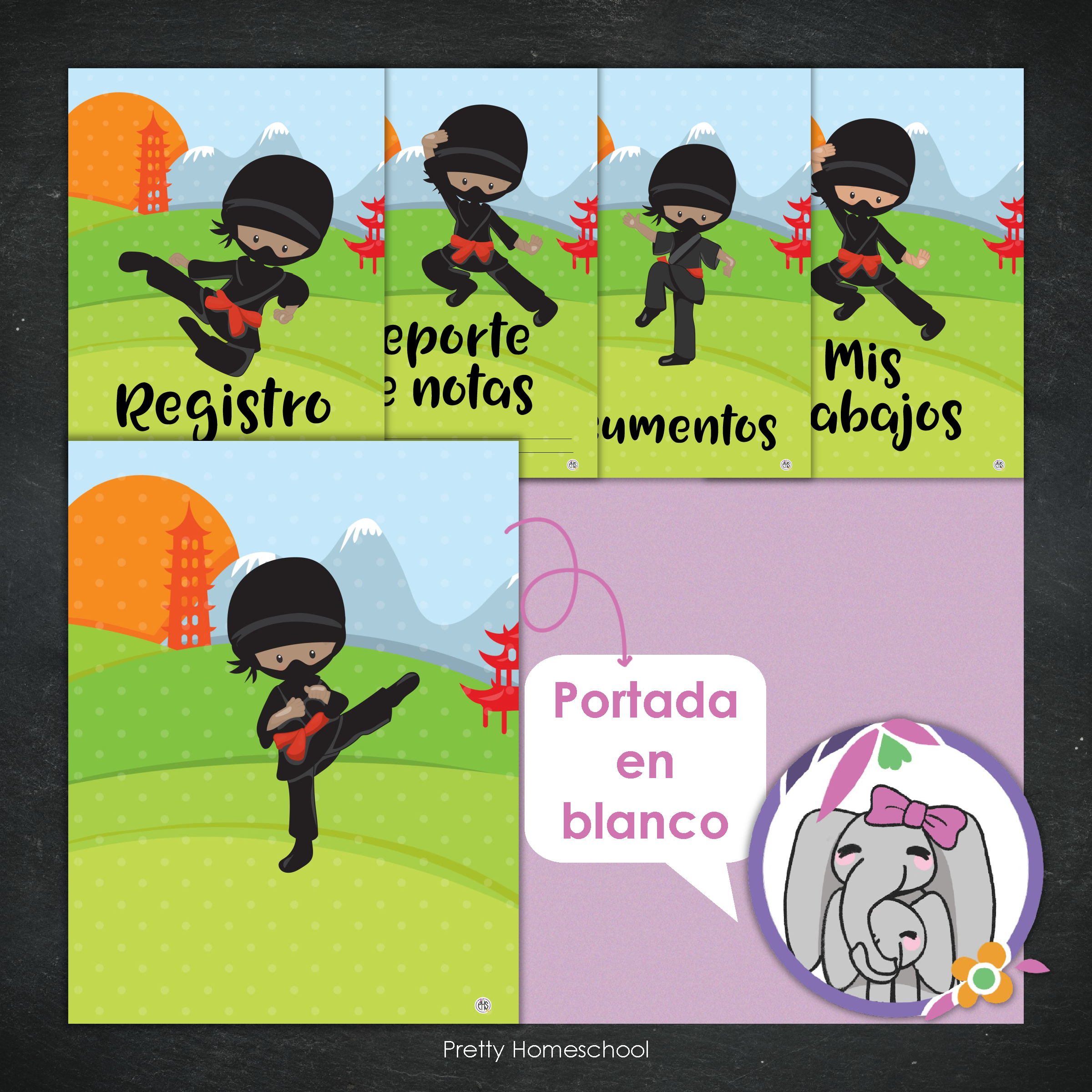 Portafolio homeschooler 2024 - 2025 Ninjas * Impreso / Impreso + Digital *