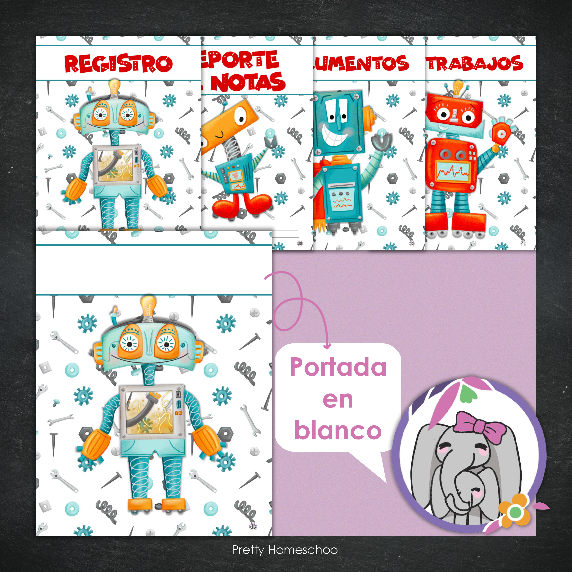 Portafolio homeschooler 2024 - 2025 Robots * Impreso / Impreso + Digital *